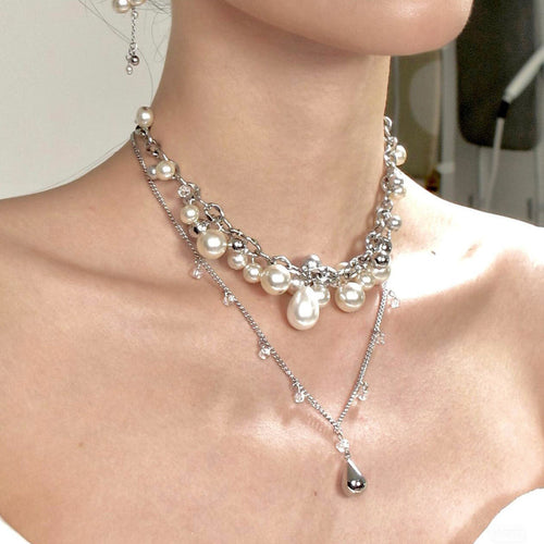 Waterdrop Pearl Double Layer Stackable NeckLace