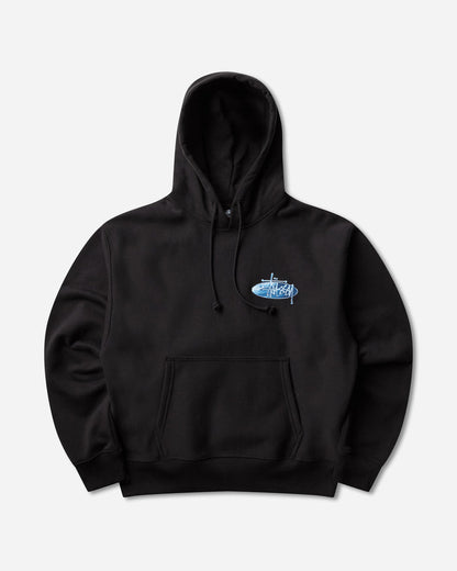 Stüssy Wave Oval Hood Black Sweatshirts Hoodies 1925181SJ 0001