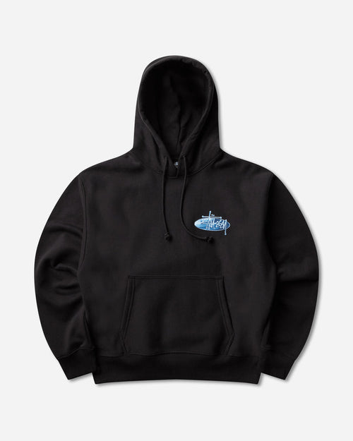 Stüssy Wave Oval Hood Black Sweatshirts Hoodies 1925181SJ 0001