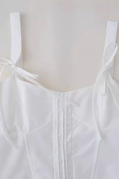 White Bow Slim Fit Cami Top