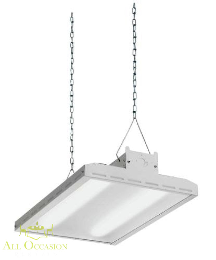 White LED High Bay Light for tent rentals in Corona, ideal for all occasion lighting with energy efficiency savings.