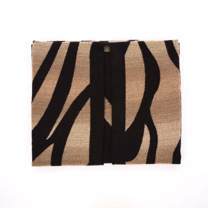 Women Oversized Black and Camel Animal Pattern Poncho Shawl