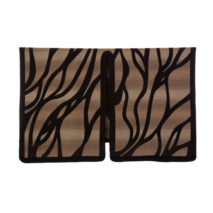 Women Oversized Black and Camel Animal Pattern Poncho Shawl