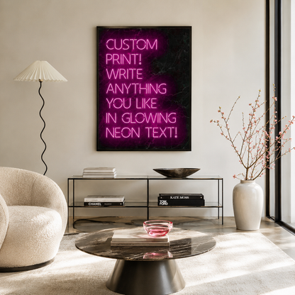 Write Your World — Custom Neon-Style Text Print