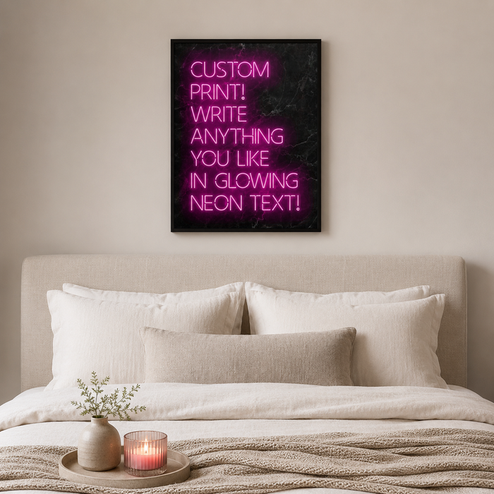 Write Your World — Custom Neon-Style Text Print