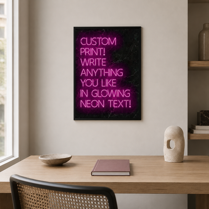 Write Your World — Custom Neon-Style Text Print