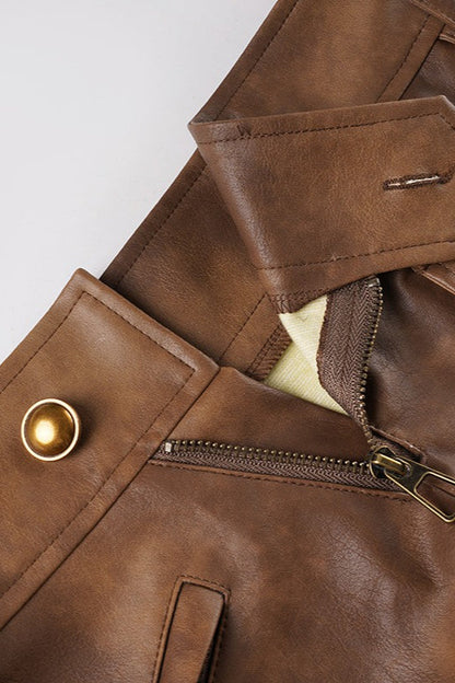 Y2K Low Waist Leather Skinny Shorts