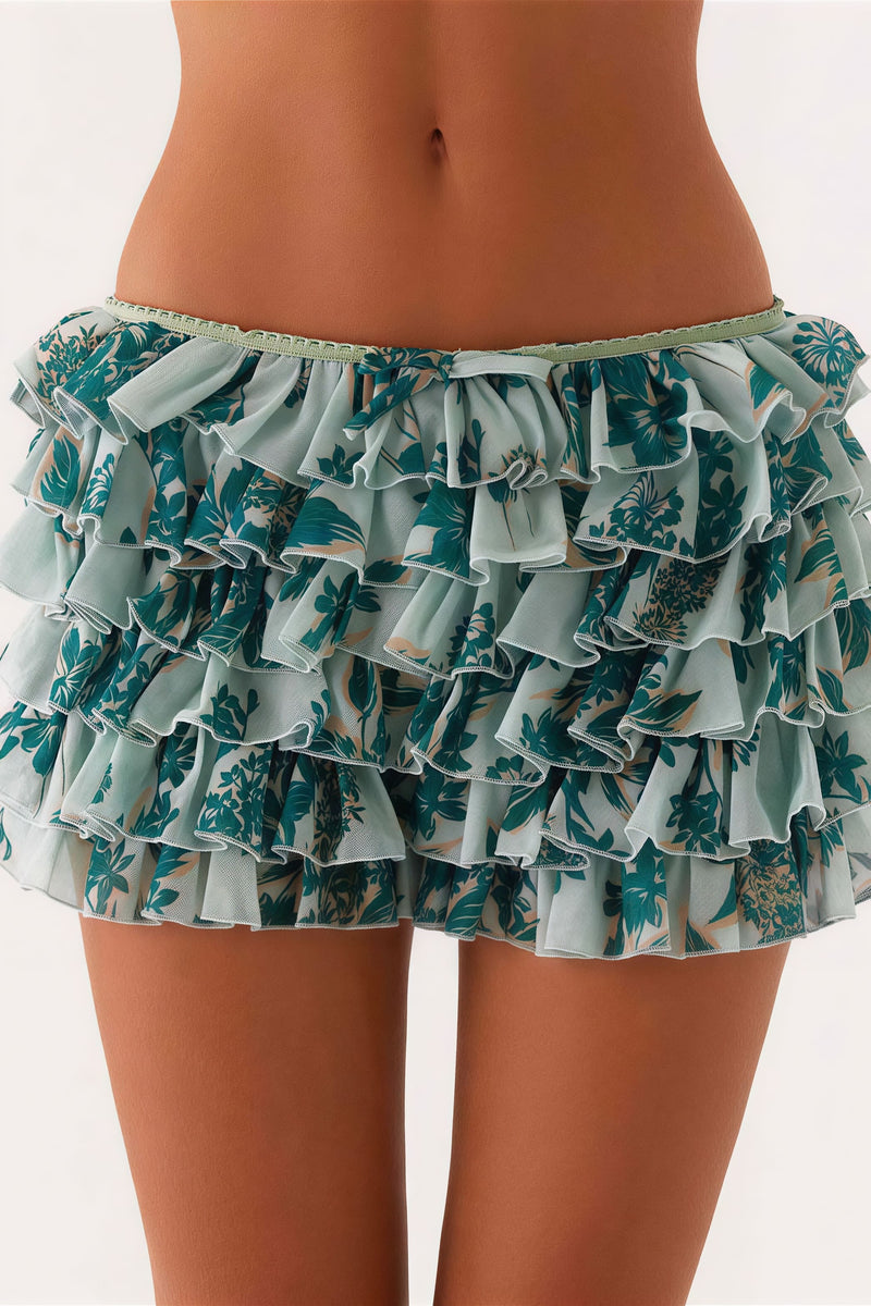 Y2K Ruffle Tiered Mini Skort Shorts