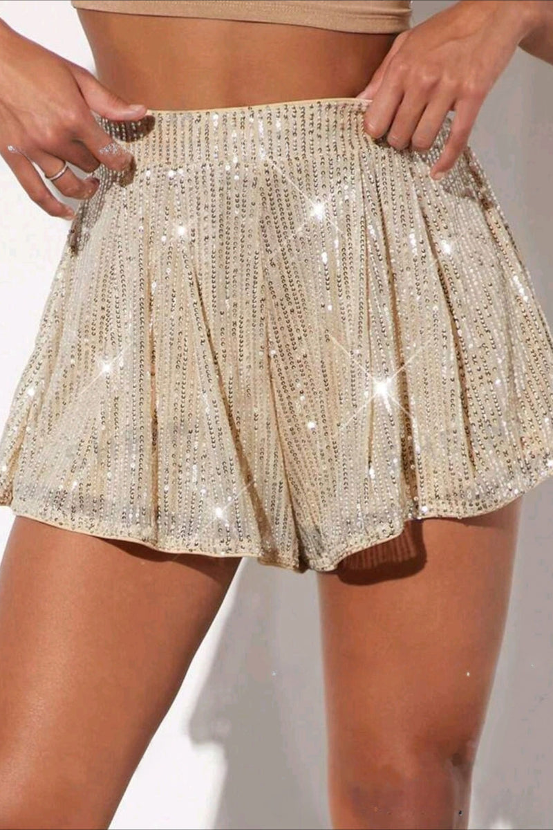 Y2K Sparkly Sequin Black Shorts