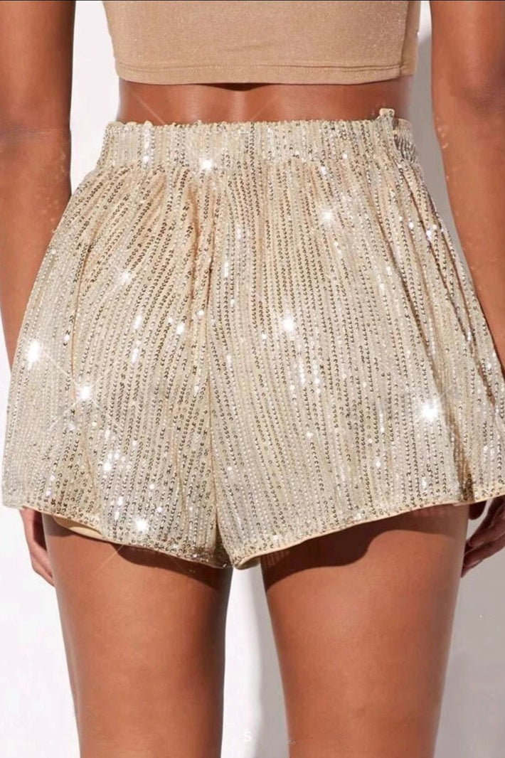 Y2K Sparkly Sequin Black Shorts
