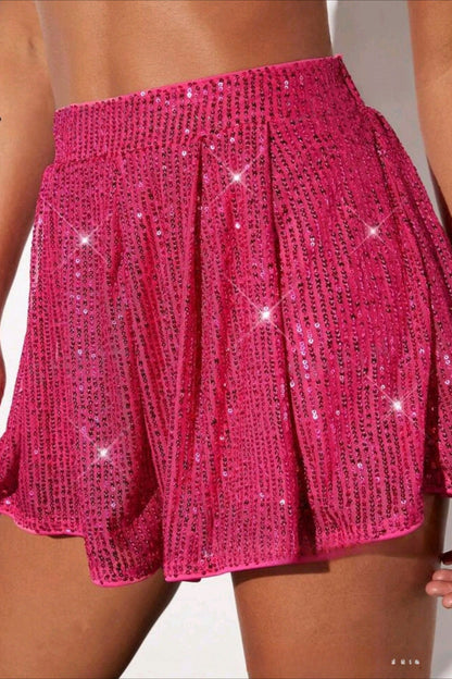 Y2K Sparkly Sequin Black Shorts