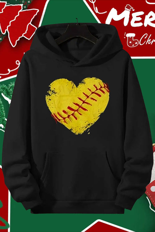 Yellow Text Graphic Pullover Hoodie