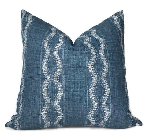 Zanzibar Pillow Cover in Indigo Blue, Peter Dunham Textiles