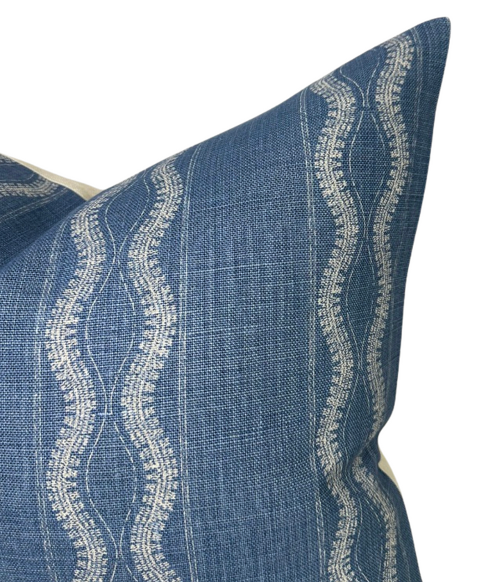 Zanzibar Pillow Cover in Indigo Blue, Peter Dunham Textiles