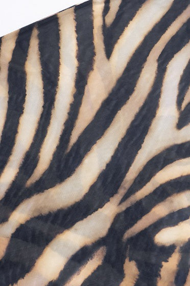 Zebra Print Cape Bodycon Skirt Set