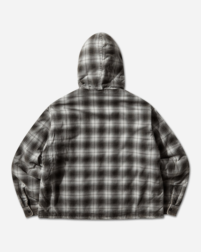 Stüssy Zip Hooded Plaid Shirt Charcoal Shirts Longsleeve Shirt 1110381SJ 0002